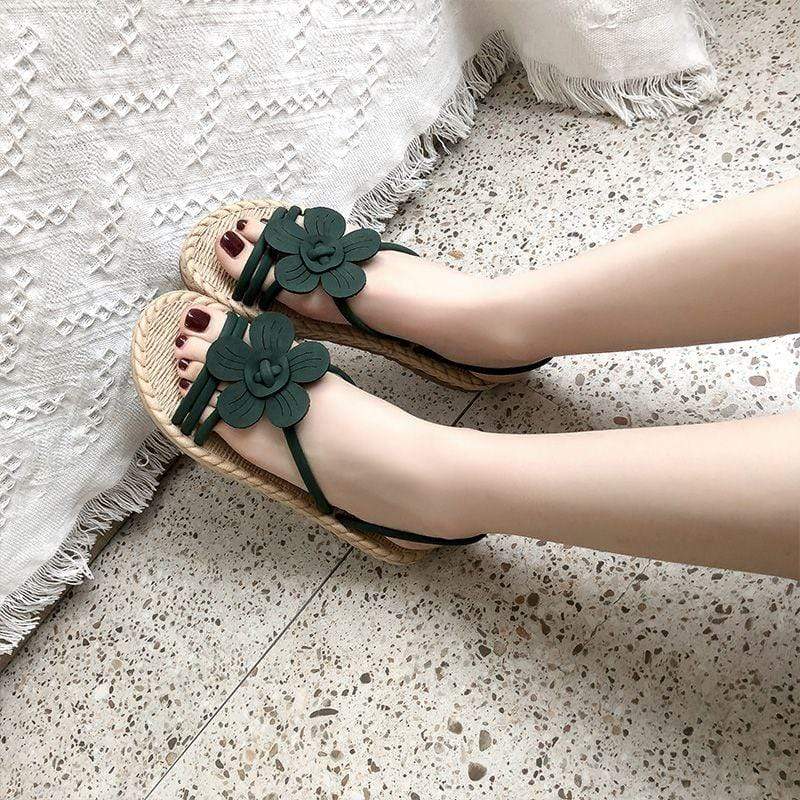 Two Wearing Ways Flower Decor Summer Outdoor Sandals Shoes