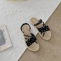 Two Wearing Ways Polka Dot Pattern Upper Flat Sandals Shoes