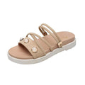 Two Wearing Ways Women Summer Round-toe Platform Slippers Shoes