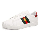 Unique Bee Embroidery Blocking Color Design Lace-up Sneakers Shoes