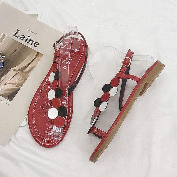 Unique Color Matching Toe Ring Design Summer Fashion Sandals Shoes