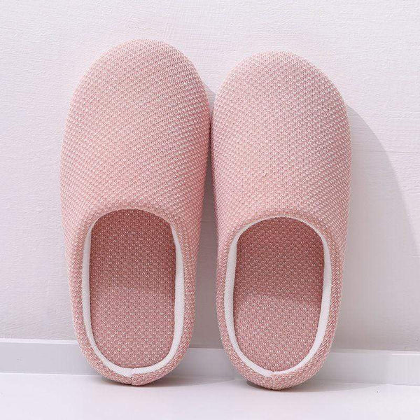 Women Solid Color Round-toe Soft Outsole Cotton Slippers Shoes