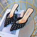 Work Women Sexy Rivet Decor Pointed-toe High Heels Slippers Shoes