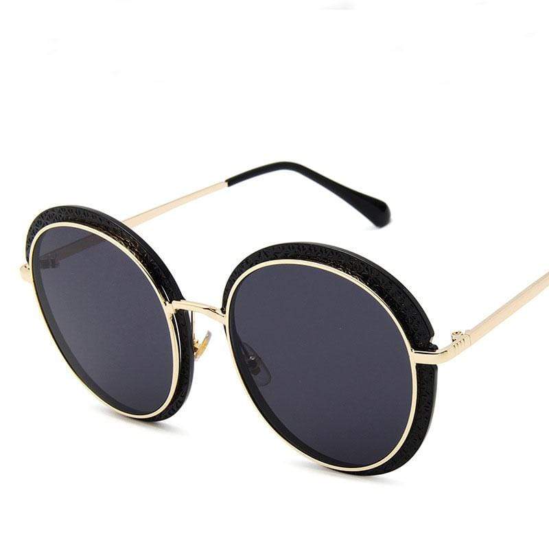 TIY Glasses Vintage Women Fashion Round Shape Big Metal Frame Sunglasses TIY
