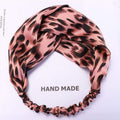 TIY Hair Care Simple Fashion Leopard Print Women Knotted Wide Elastic Headband TIY
