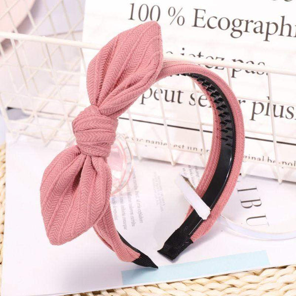 TIY Hair Care Solid Color Sweet Bowknot Design Young Women Casual Headband TIY