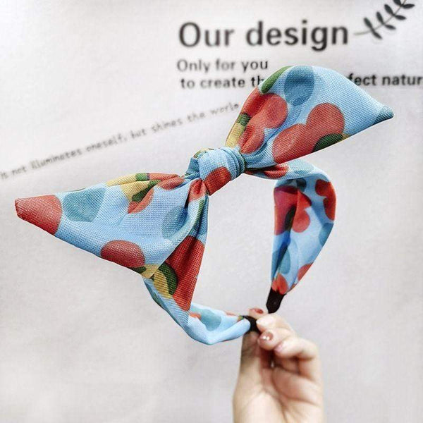 Sweet Multicolor Polka Dot Print Knotted Bow Decor Headband