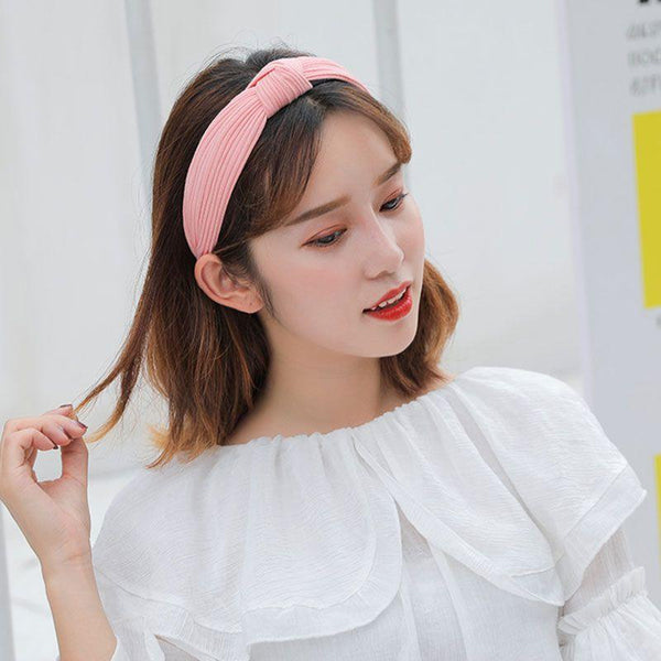 Sweet Style Pure Color Bowknot Pattern Anti-slip Headband