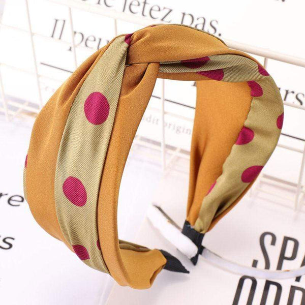 Sweet Young Women Multicolor Color Dot Stripes Print Fabric Headband