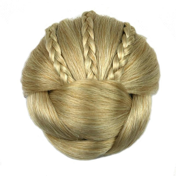 Trendy Style Pure Color High Temperature Fiber Braided Hair Buns For Women