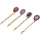 Unique Colored Acrylic Gemstone Decorated Women 4 Pcs Alloy Bobby Pins