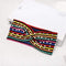Unique Rainbow Color Block Design Pearl Beaded Elastic Headband
