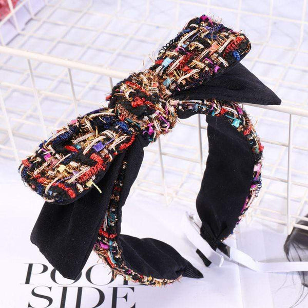 TIY Hair Care Vintage Women Elegant Double Layer Bowknot Design Headband TIY