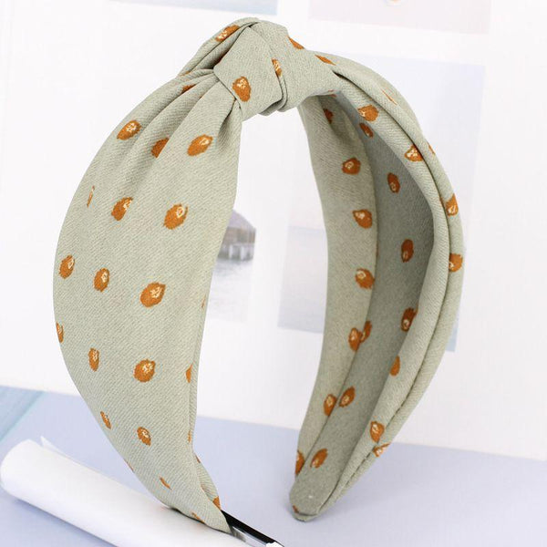 TIY Hair Care Vintage Women Irregular Dot Printed Knitting Design Headband TIY