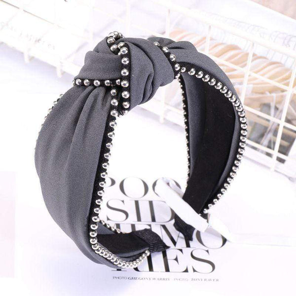 Women Vintage Knotted Design Unique Beads Decor Headband