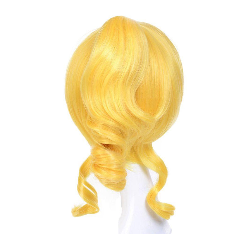 Young Women Cosplay Bright Golden Color Ponytail Hair Wig