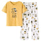 TIY Home Simple Cartoon House Design Women Short-sleeve T-shirt Long Length Pants Lounge Wear TIY