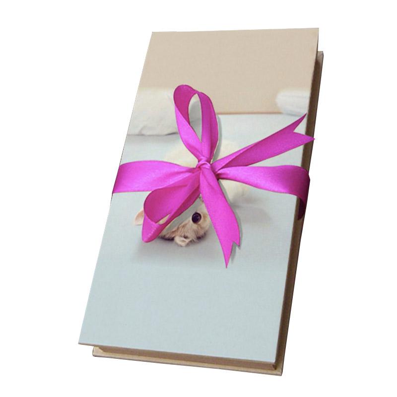 TIY Home Special Design Kraft Paper 6 Inches Cute Cat Printed Lace Up Folding DIY Photo Album TIY