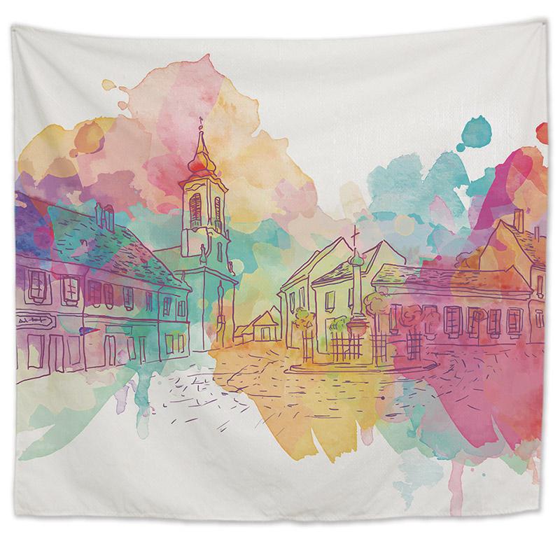Supplies Wall Hanging Polyester Thin Street Roller Coaster Towel Printed Shawl Yoga Mat Decorative Tapestry