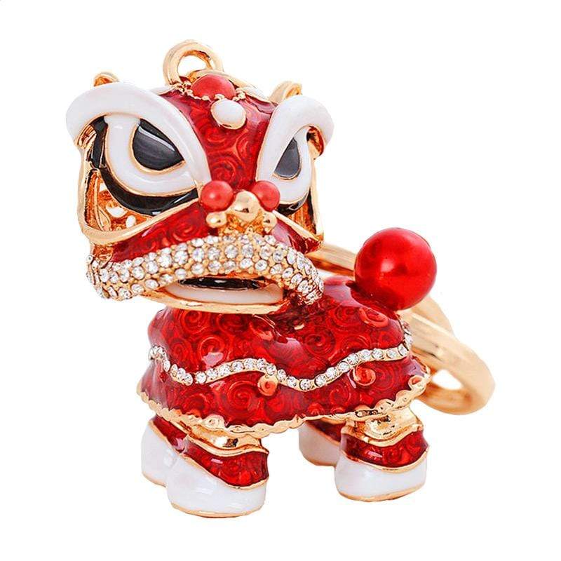 Traditional Chinese Style Lion Dancing Kylin Shape Alloy Keychain