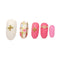 TIY Makeup Pink White Fashion Sweet Wedding Bride Gold Metal Rivets Decorated Free Glue Artificial Fingernails TIY