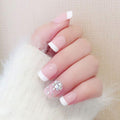 TIY Makeup Simple Fashion French Style Wedding Crystal Nail Tips TIY