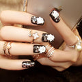 Unique Gothic Wedding Accessories Women Resin Flower Black Nail Tips