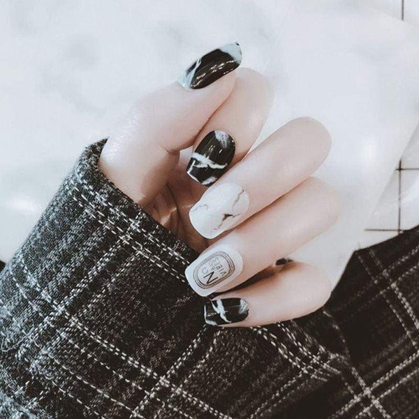 Unique Handmade Painting Marble Pattern Art Nails