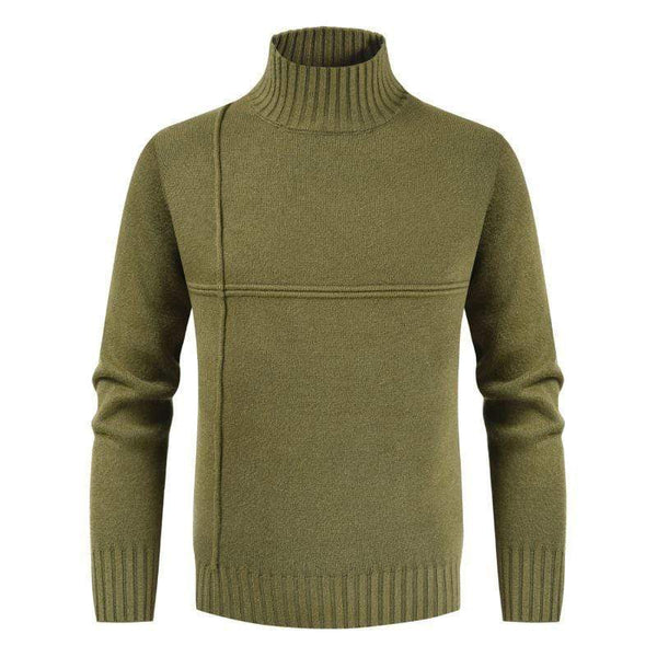 Men Solid Color Turtleneck All-match knit Sweater