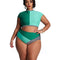 TIY Men Apparel Plus Size Women Color Blocking High-waisted Two-piece Swimsuits TIY