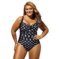 TIY Men Apparel Plus Size Women Polka Dot Printed Good Stretchy One-piece Swimsuit TIY