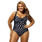 TIY Men Apparel Plus Size Women Polka Dot Printed Good Stretchy One-piece Swimsuit TIY