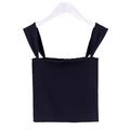 TIY Men Apparel Sexy Beautiful Square-cut Collar Pure Color Plain White Crop Tops For Girls Beautiful Girl Tube Tops TIY