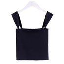 TIY Men Apparel Sexy Beautiful Square-cut Collar Pure Color Plain White Crop Tops For Girls Beautiful Girl Tube Tops TIY