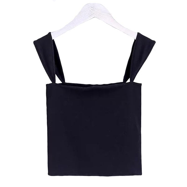 TIY Men Apparel Sexy Beautiful Square-cut Collar Pure Color Plain White Crop Tops For Girls Beautiful Girl Tube Tops TIY