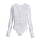 TIY Men Apparel Sexy Lady New Design Fashion Hollow Out Lace Long Sleeves Patchwork Bodysuits TIY