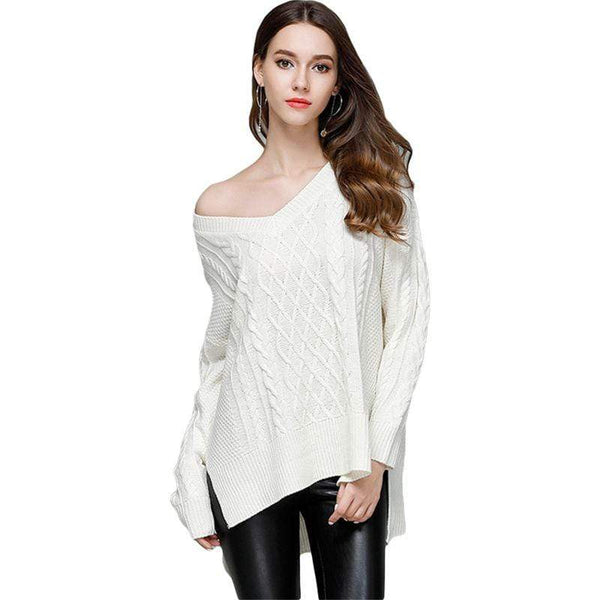 TIY Men Apparel Sexy Lady V Neck Design Solid Color Autumn Winter Warm Sweater TIY