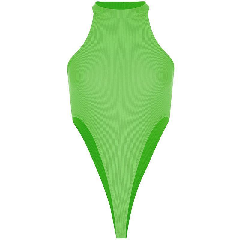 TIY Men Apparel Sexy Sleeveless Neon Color Women Tight Bodysuit TIY