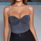TIY Men Apparel Sexy Spaghetti Strap Solid Color Pleated Bodysuit TIY