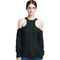 TIY Men Apparel Sexy Women Hollow Cool Shoulder Design Solid Color Outfit Sweater TIY