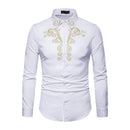 TIY Men Apparel Simple Style Men Cotton Embroidered Lapel Shirts TIY