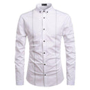 TIY Men Apparel Simple Style Men Line Print Long Sleeves Shirts TIY