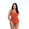 TIY Men Apparel Simple Women Solid Color Wrapped Design Plus Size One-piece Swimwear TIY