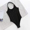 TIY Men Apparel Solid Color Halter Pattern Women Basic Tight Bodysuit TIY