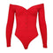 TIY Men Apparel Solid Color Long Sleeves Off-shoulder Design Rib-knit Bodysuits TIY