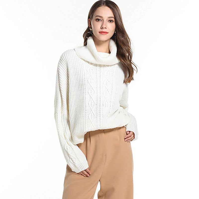 TIY Men Apparel Solid Color Loose Pattern Heap Collar Sweater TIY