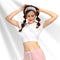 TIY Men Apparel Solid Color Mesh Patchwork Women Short-sleeve Cropped Sports Top TIY
