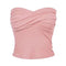TIY Men Apparel Solid Color Sexy Strapless Pleated Design Summer Tube Top TIY
