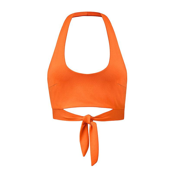TIY Men Apparel Solid Color U Shape Neckline Women Crop Top Halter Camis TIY