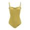 TIY Men Apparel Solid Color Women Frilled Design Strap Bodysuit TIY